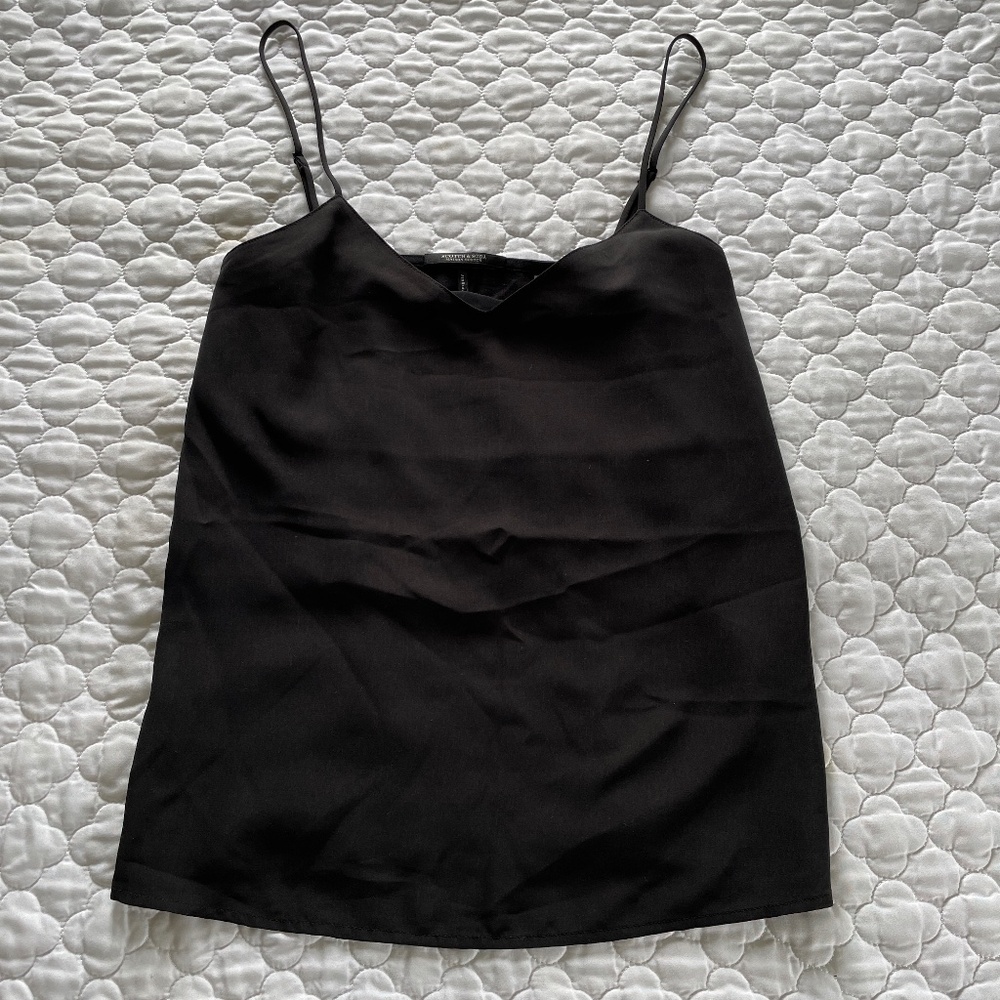 Scotch & Soda Maison Scotch Woven Front Jersey Back Camisole Size Small